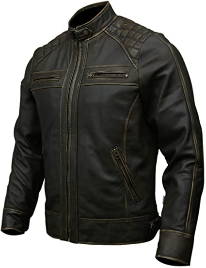 Mens Genuine Leather Biker Jacket Black Motorcycle Jackets for Men - Image 3