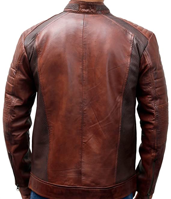 Café Racer Vintage Brown Men’s Real Leather Jacket || Distressed Waxed Jacket - Image 2