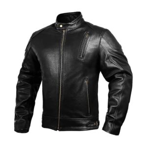 Mens Leather Motorcycle Jackets Black Moto Riding Motorbike Racing Cafe Racer Biker Jacket