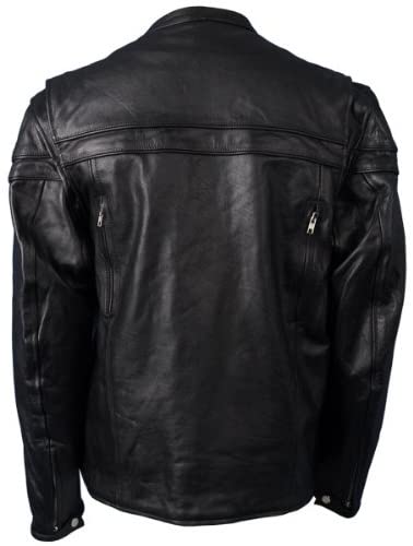 Leather Men’s Jacket with Double Piping - Image 2