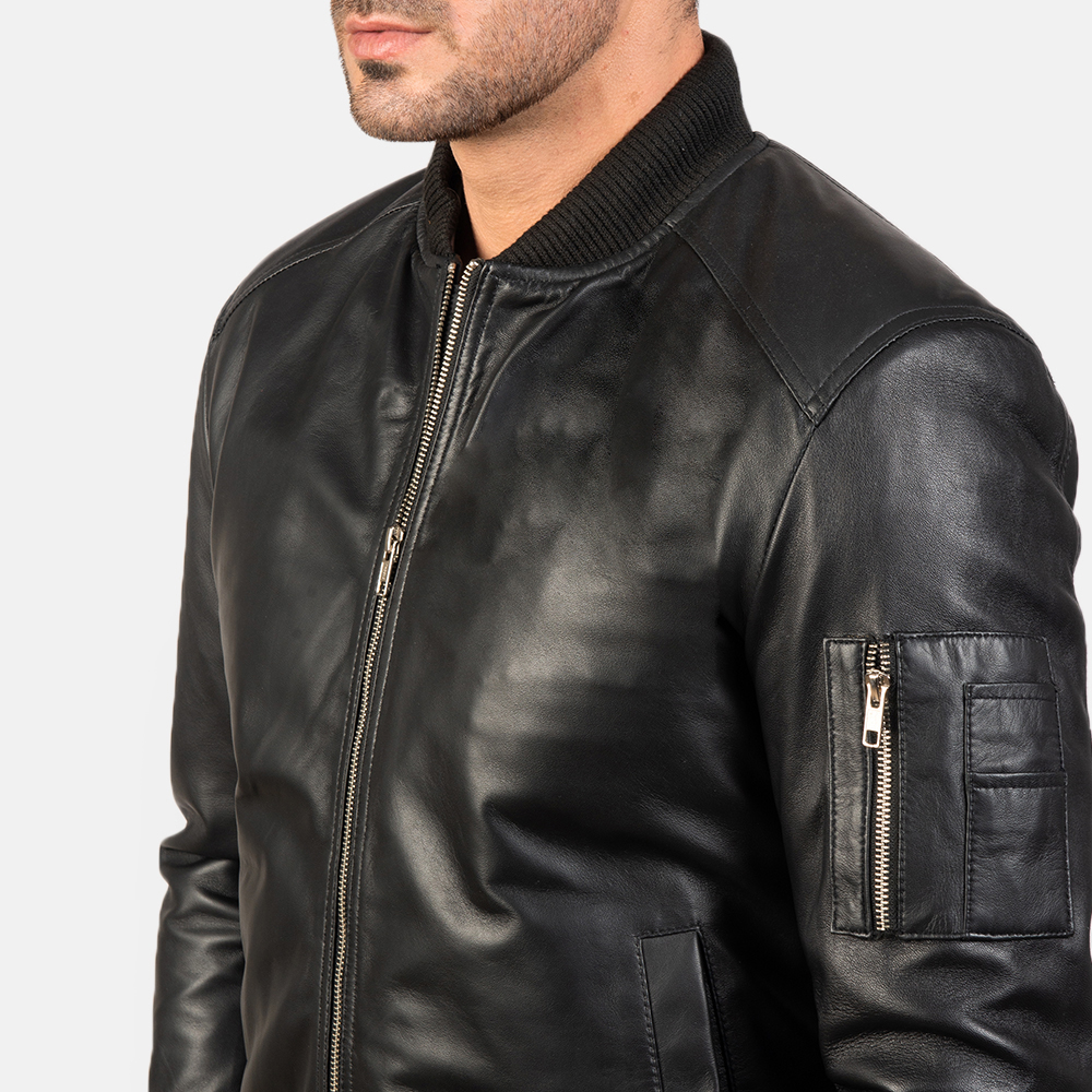 Bomber Genuine Leather Men's Jacket - Image 3