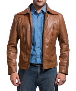 Old School Brown Bomber Leather jacket
