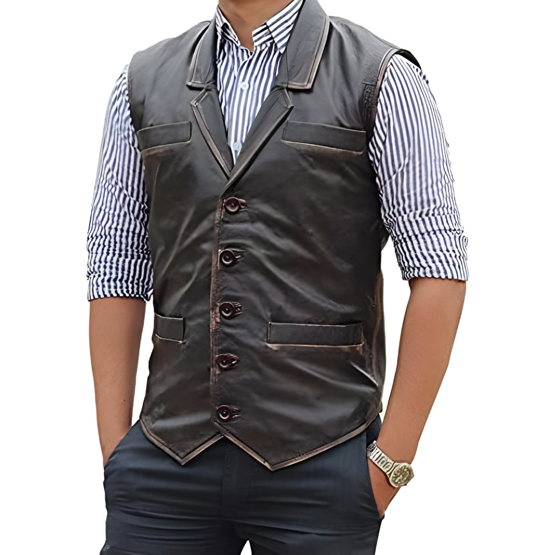Hell on Wheels Cullen Bohannan Real Leather Motorcycle Biker Vest - Image 3