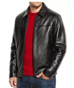 Men’s Black Genuine Lambskin Leather Classic