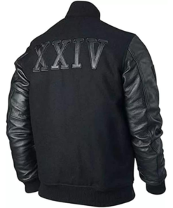 Kobe Destroyer XXIV Battle Michael B Jordan Black Versity Leather Sleeves Jacket