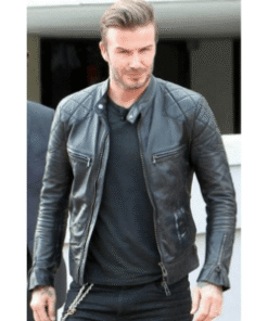 Mens David Beckham Black Real Leather