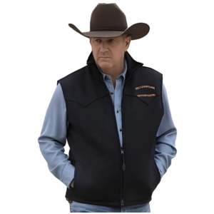 Men's TV Series John Dutton Yellowstone Cowboy Rip Kevin Costner Black Cotton Vest Jacket