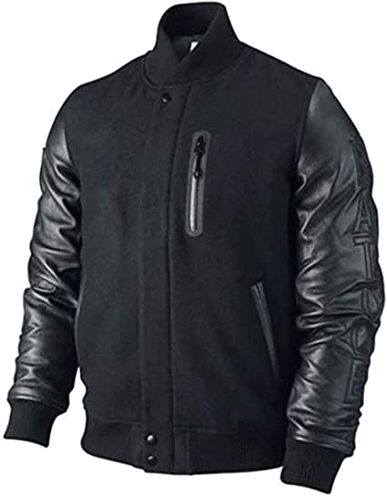 Kobe Destroyer XXIV Battle Michael B Jordan Black Versity Leather Sleeves Jacket - Image 2
