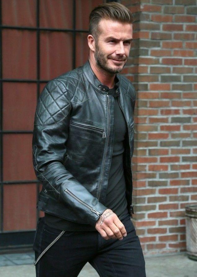 Mens David Beckham Black Real Leather Jacket. - Image 2