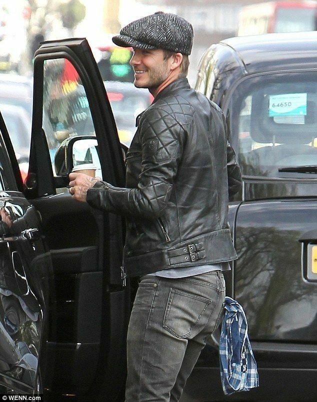 Mens David Beckham Black Real Leather Jacket. - Image 3