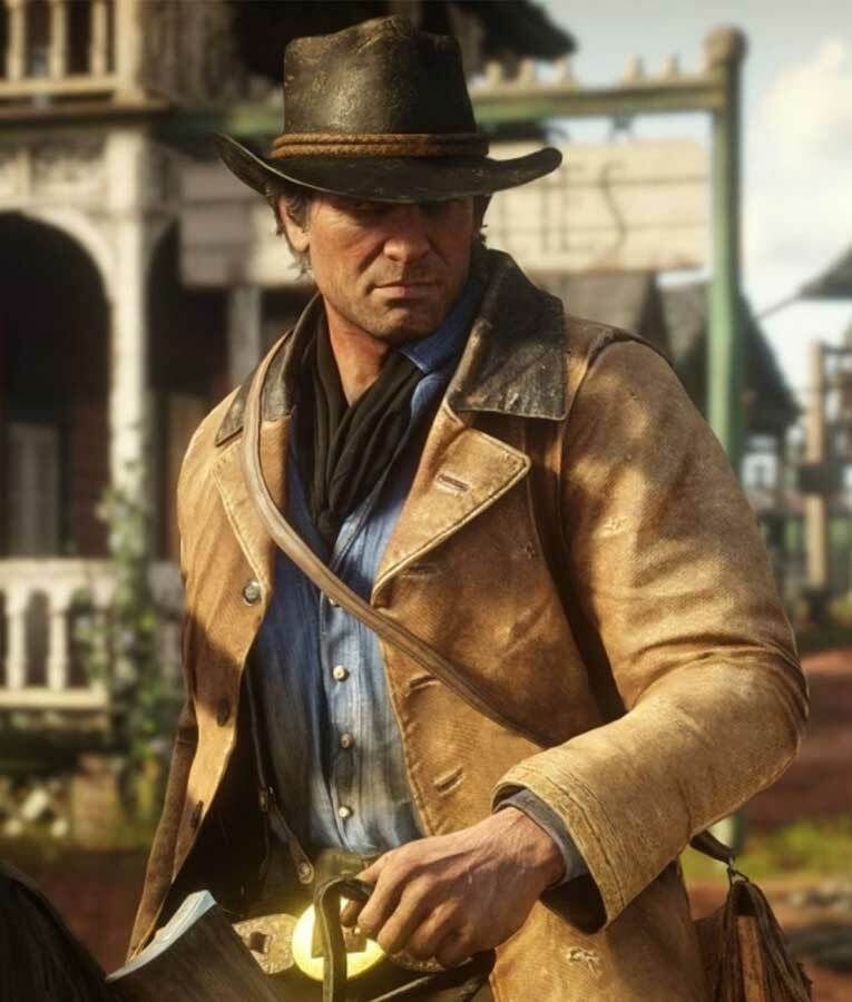 Red Dead Redemption II - Arthur Morgan Tan Brown Real Leather Jacket - RDR2 - Image 2